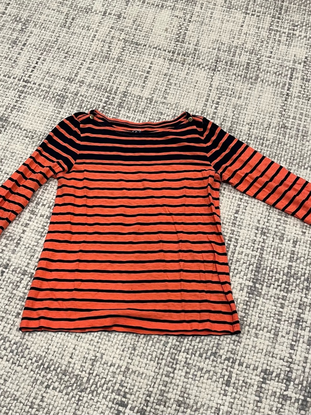 J. Crew Orange and Blue Striped Painters Long-Sleeve Tee